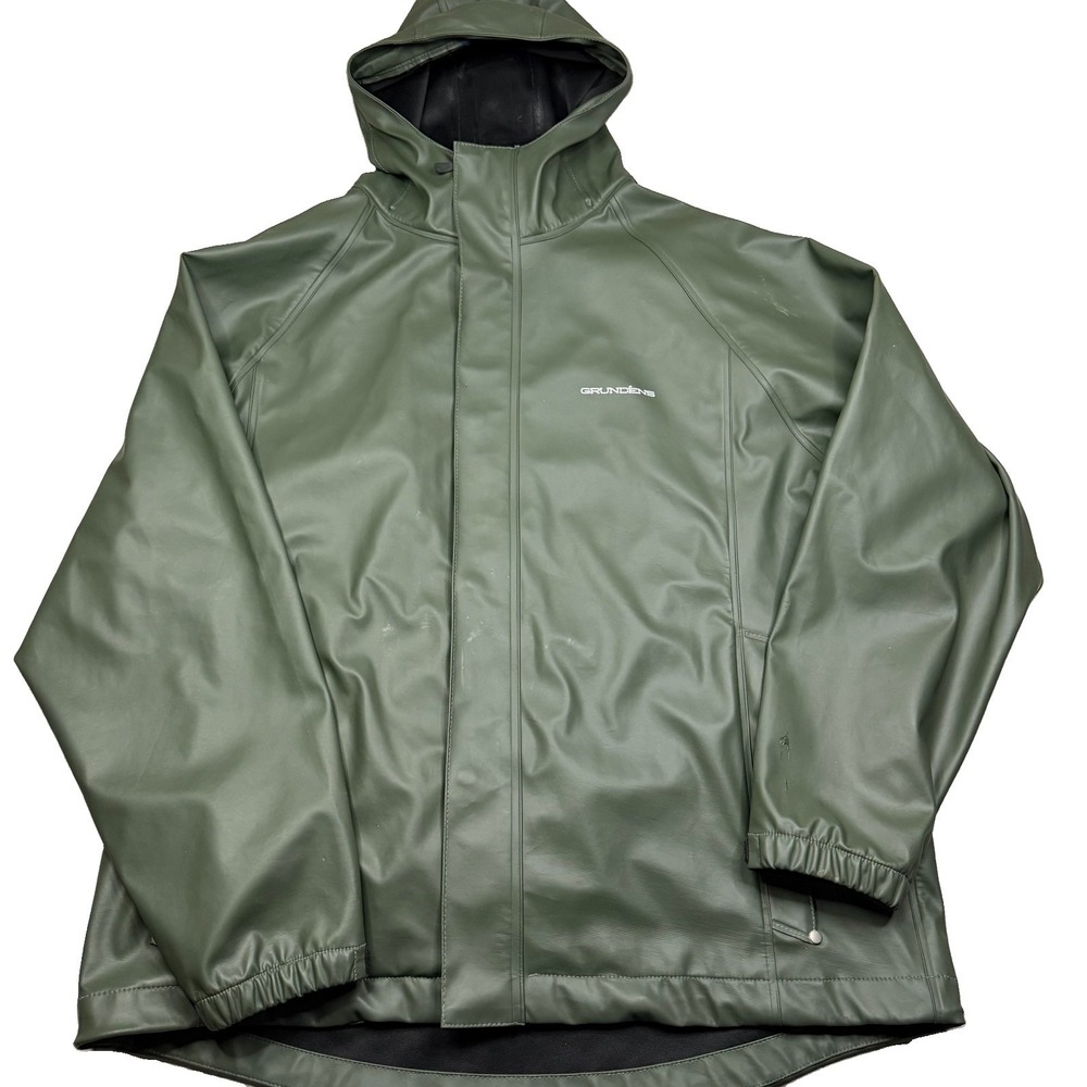 Grundens Men’s Neptune 319 Green Sz XXL Commercial Fishing Jacket Rain Coat